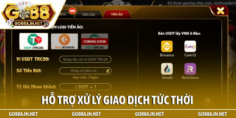 Hỗ trợ xử lý giao dịch tức thời